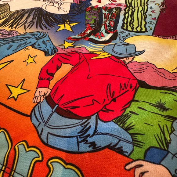 ROCK ‘N KARMA Pocket Sweatshirt Dress - Cowgirl Print Size L - Picture 12 of 13